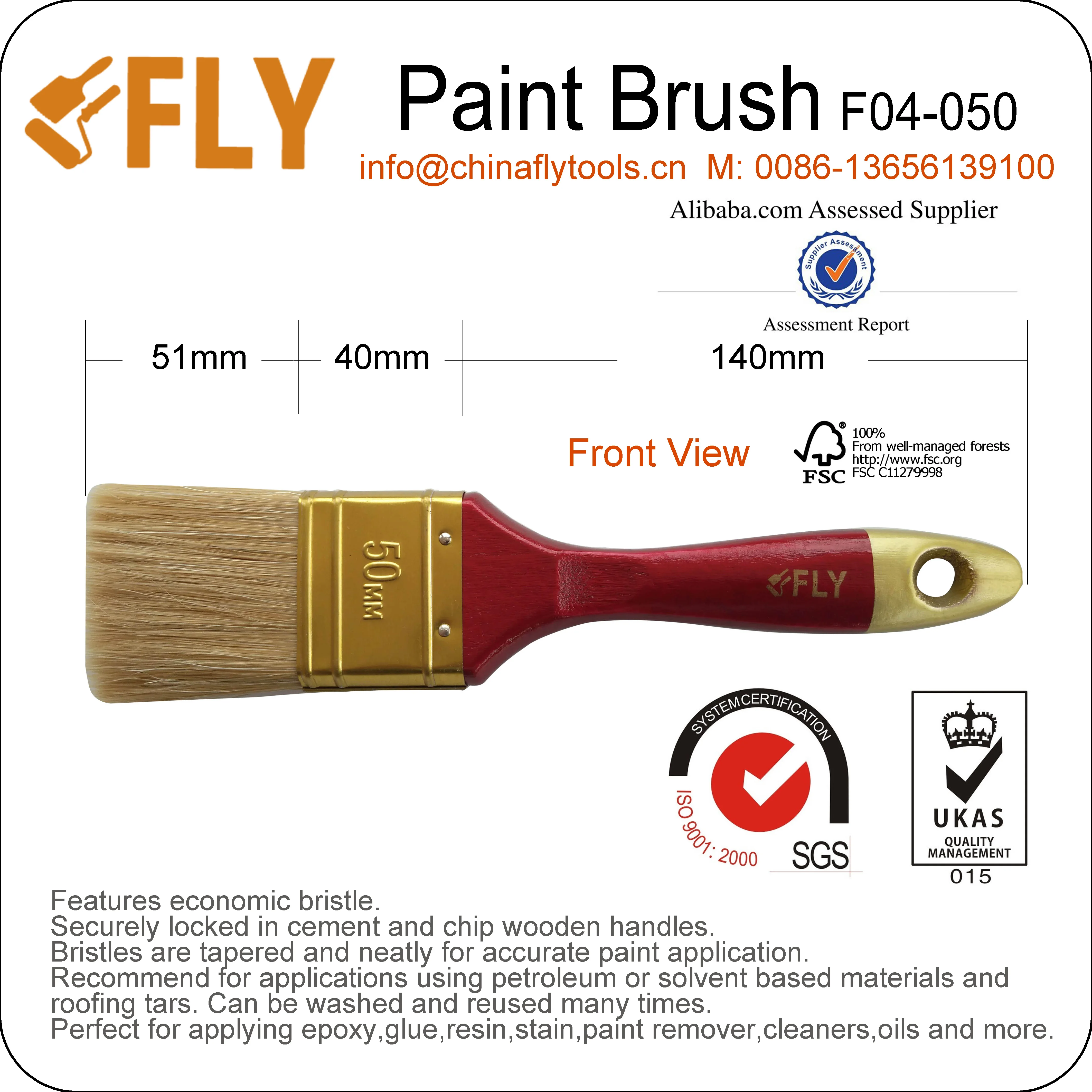 High Quality Synthetic Fiber Paint Brush 50mm