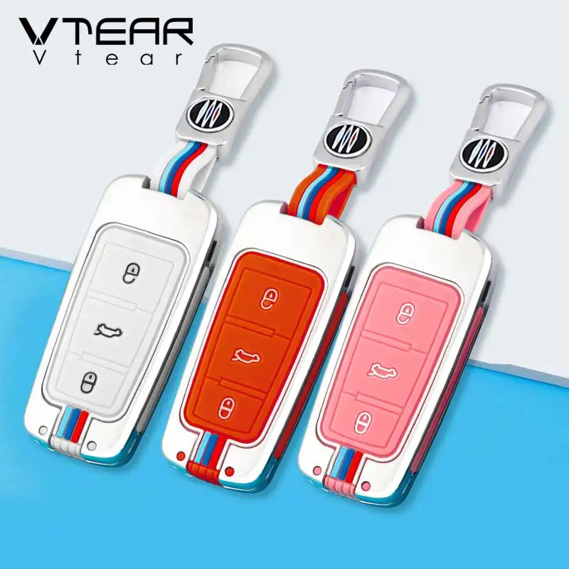 Vtear Car Key Case Cover For Skoda Octavia A5/Octavia A6/Octavia A7/Karoq/Kodiaq/Yeti/Octavia A8 PRO Protection Shell Keys Bag