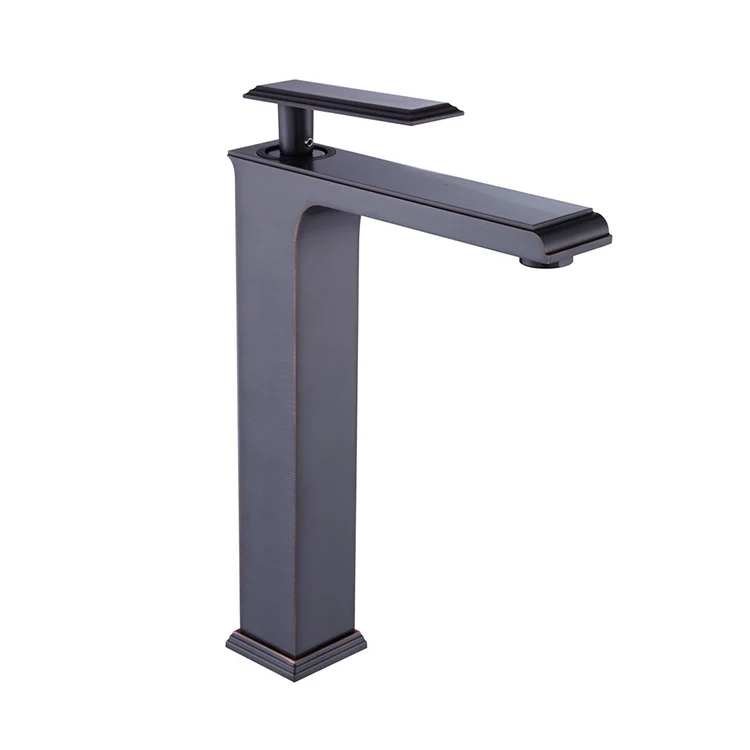 Brass Basin Bathroom Faucet Machine Polished Black Face Bath Faucet Luxury Square Basin Sink Faucet