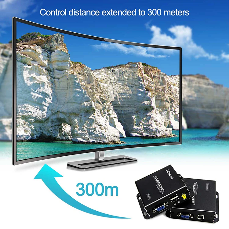 KVM Console  HDMI 300m  KVM IP Extender Support full HD 1080P@60HZ VGA KVM Extender