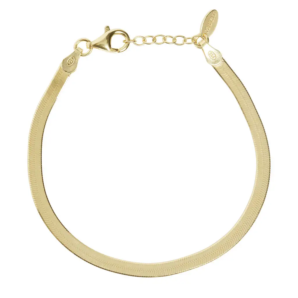 Vermeil Snake Chain Bracelet 925 Sterling Silver Gold Plated Snake Bracelet