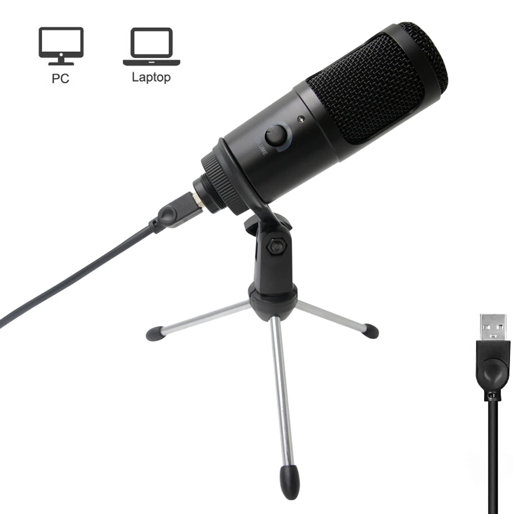 192K/24BIT  USB Microphone PC condenser Microphone  Recording Studio Microphone for YouTube Video Skype Chatting Game Podcast