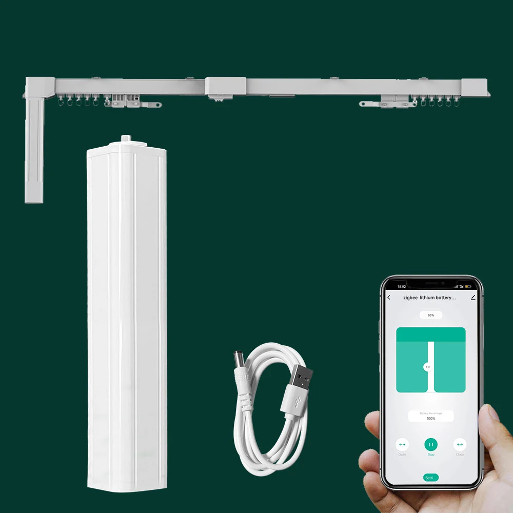 Lifelibero 80KG Load Wifi Smart Motorized Electric Curtain Track and Curtain Motor System Kits Automatic Villa Curtain Opener