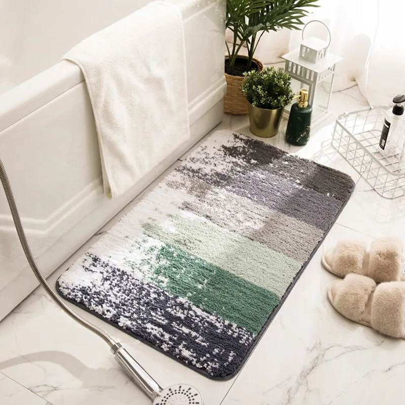Factory Sale Luxury Soft Absorbent Bath Mat Shaggy Bath Rug Mat Colorful Soft Microfiber Non Slip TPR Bottom Floor Mat