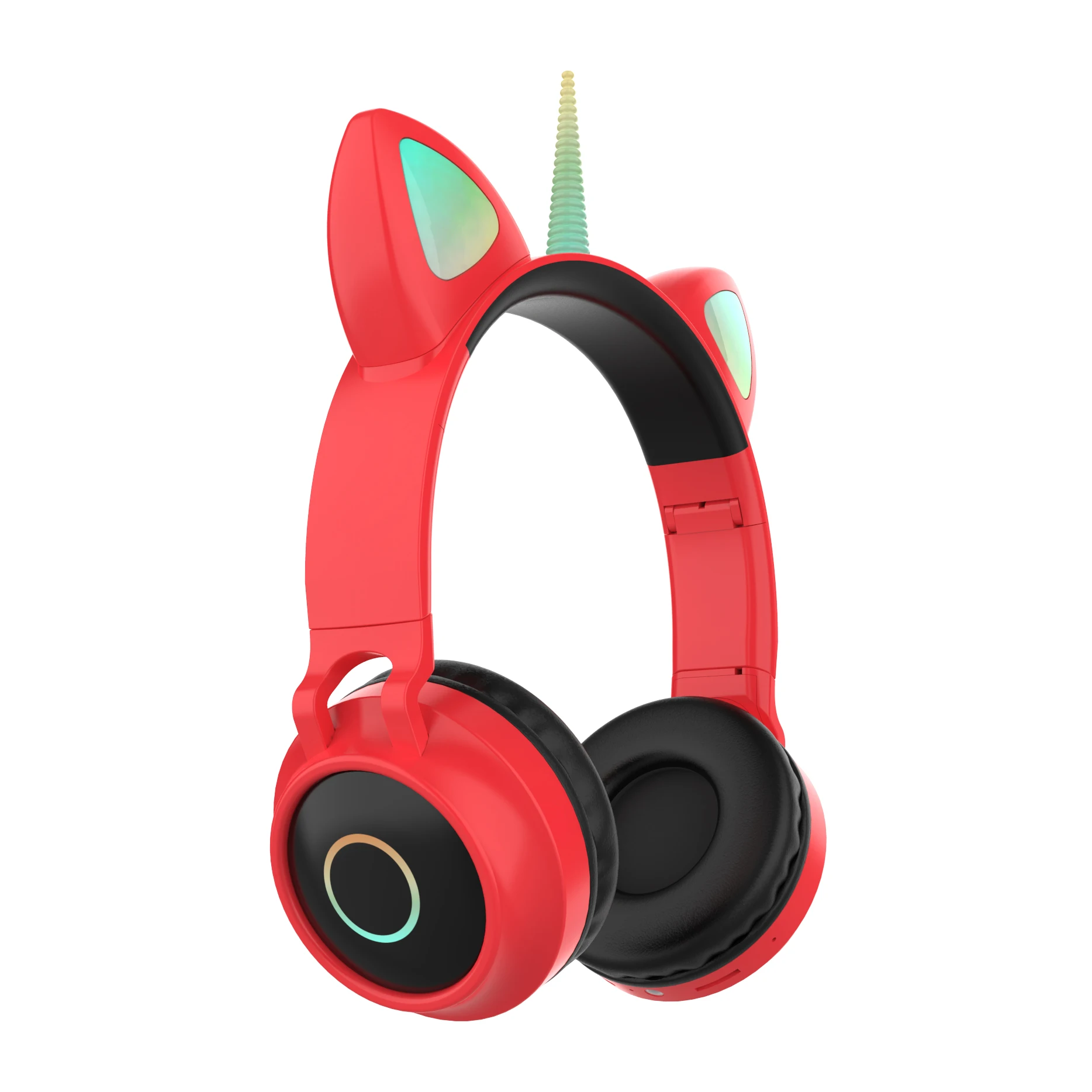 Christmas Unicorn Hot Ture Wireless Headset Cute Earphone for Girls Cat Ear Kids Headphones with Colorful Light TF Card Playback