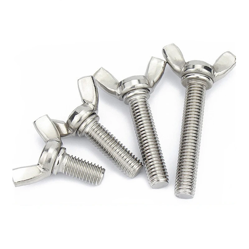 S-07 304 stainless steel butterfly screw anchor DIN standard 1/4 hand twist m8 butterfly bolt