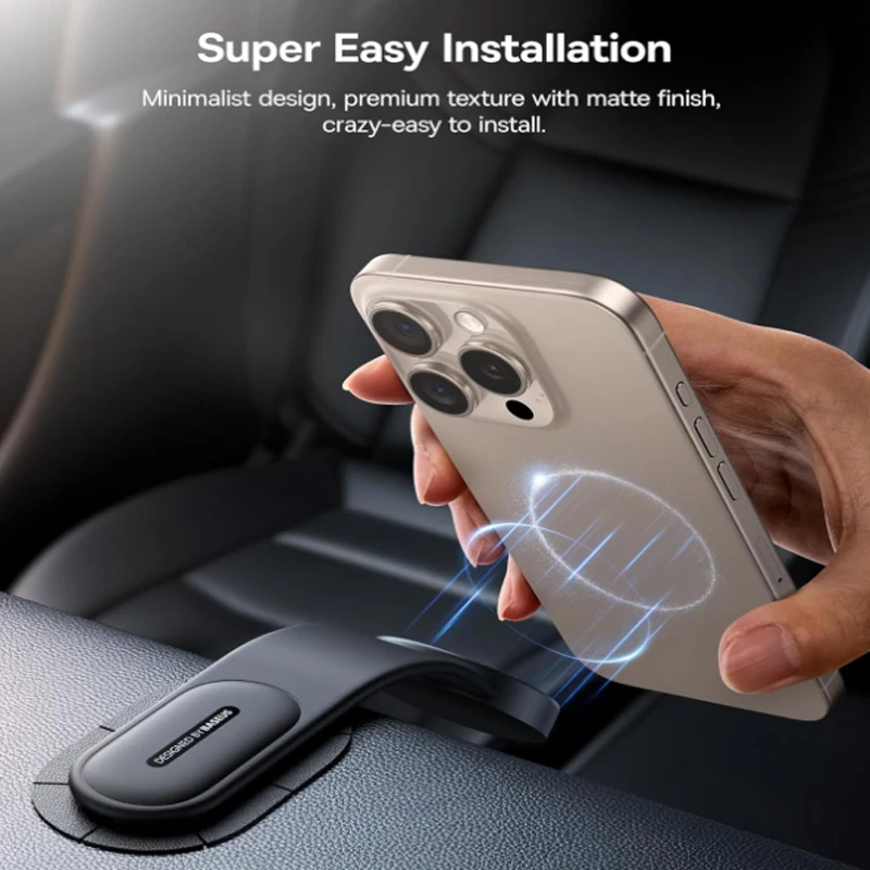 Car mount 25N magnetic car phone holder compatible with iPhone 15 14 13 12 Pro Plus Max Mini bendable memory titanium alloy