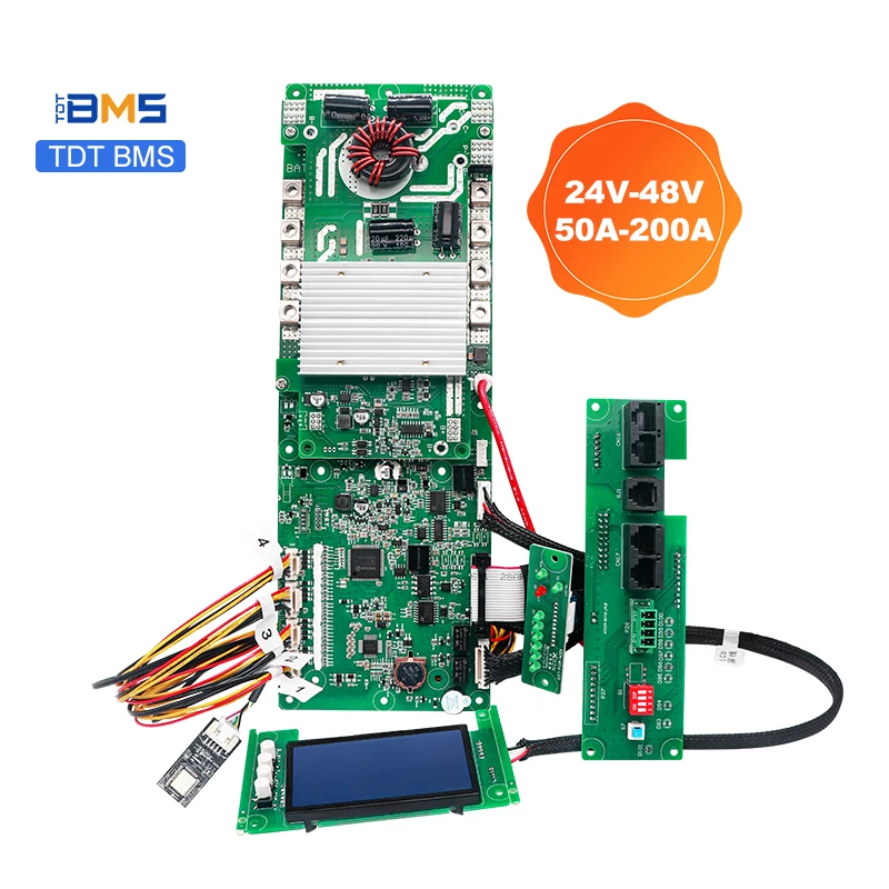 TDT smart bms 200A lifepo4 8S 16S 24V 48V программируемый на ПК с RS485 может BT связь для инвертора