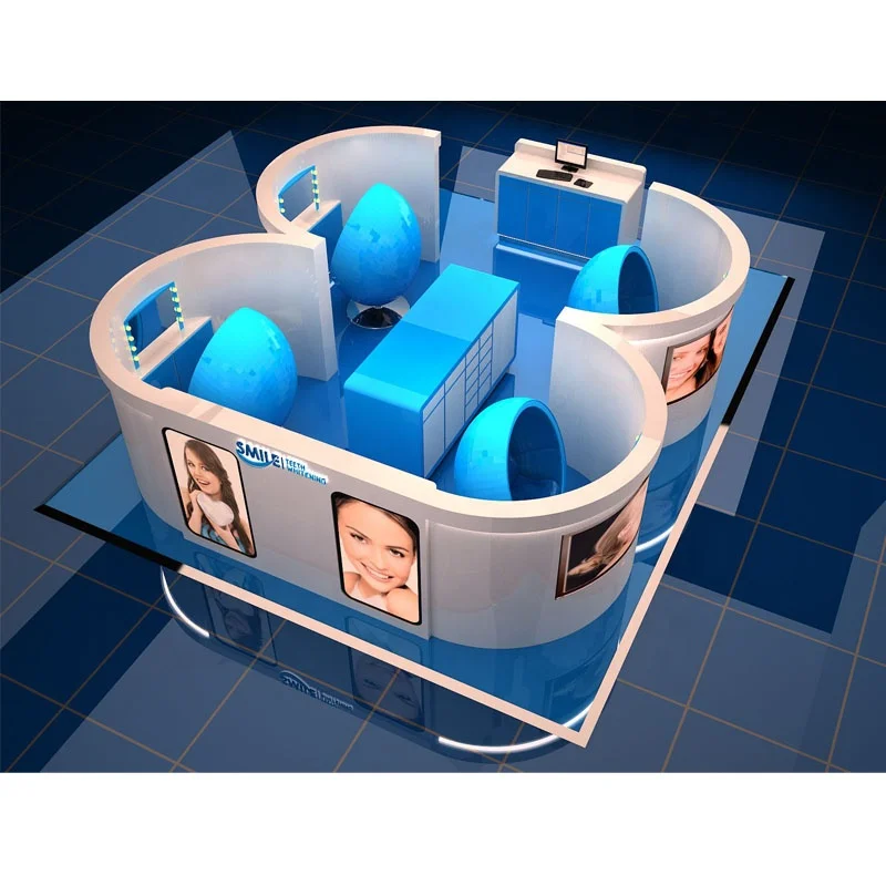 Shopping Mall Teeth Whitening Kiosk Design &  Indoor Salon Station of Tooth Whitening Kiosk for Sale