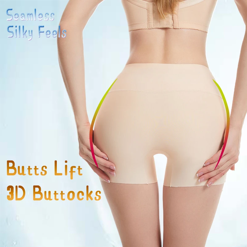 Women Seamless Anti-Chafing Boyshorts Tummy Control Boxer Mid-Rise Under Pants for Dress non-slip elastane Invisible Underwear
