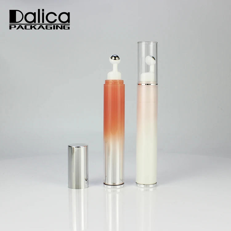 
Custom Color Airless Syringe 10ml/15ml Eye Cream Plastic Roll on Bottle 