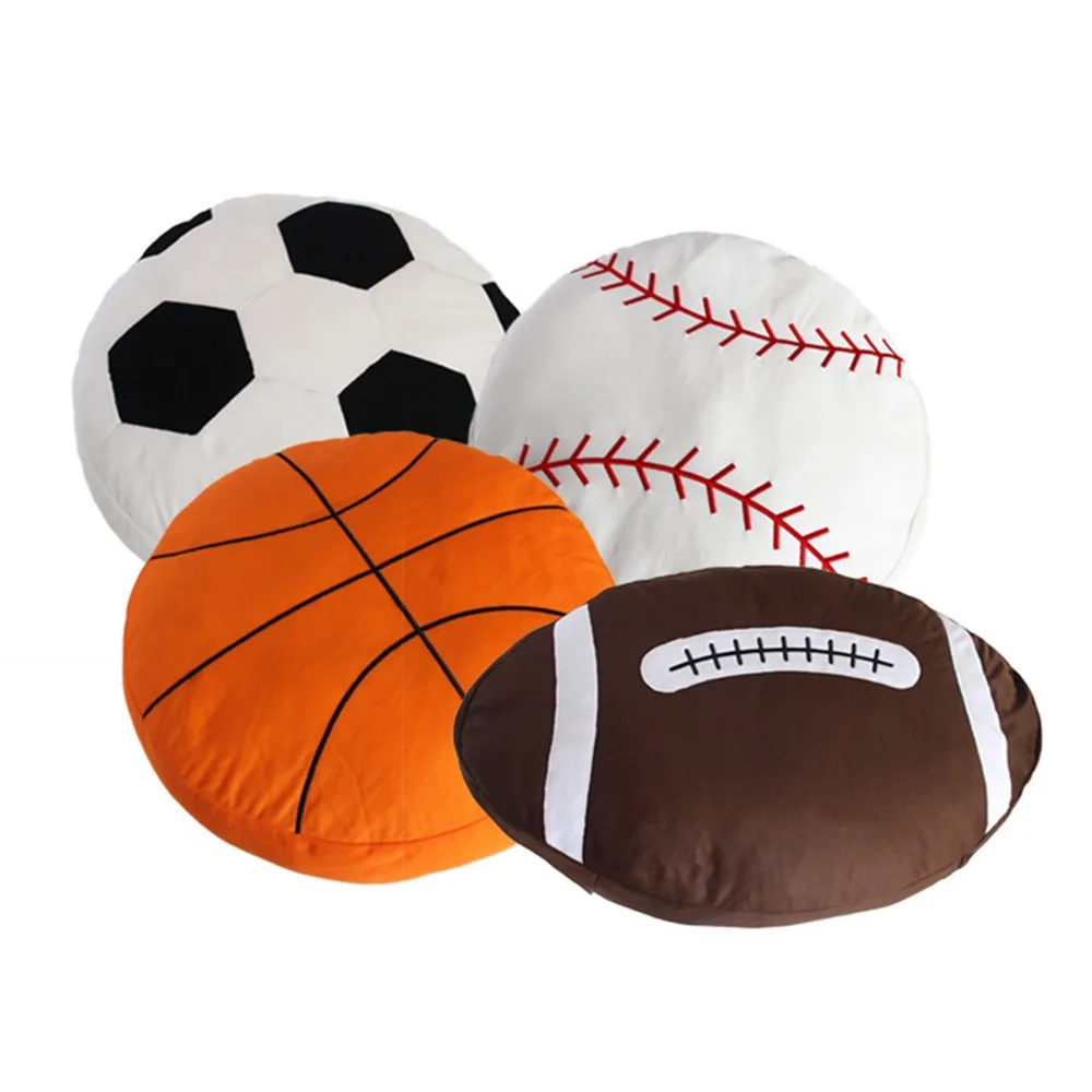 plush recycle toys pillow soft ball cushion stuffed football baseball basketball pillows