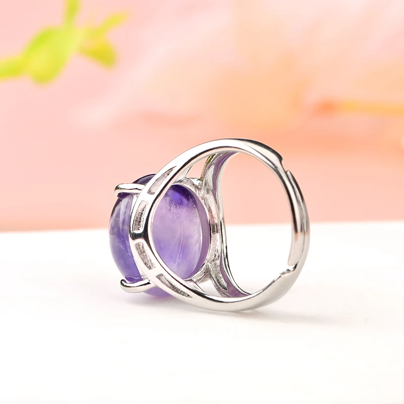 Top sell round shaped natural stone ring Adjustable Healing Crystal Gemstone tiger eye stone Ring