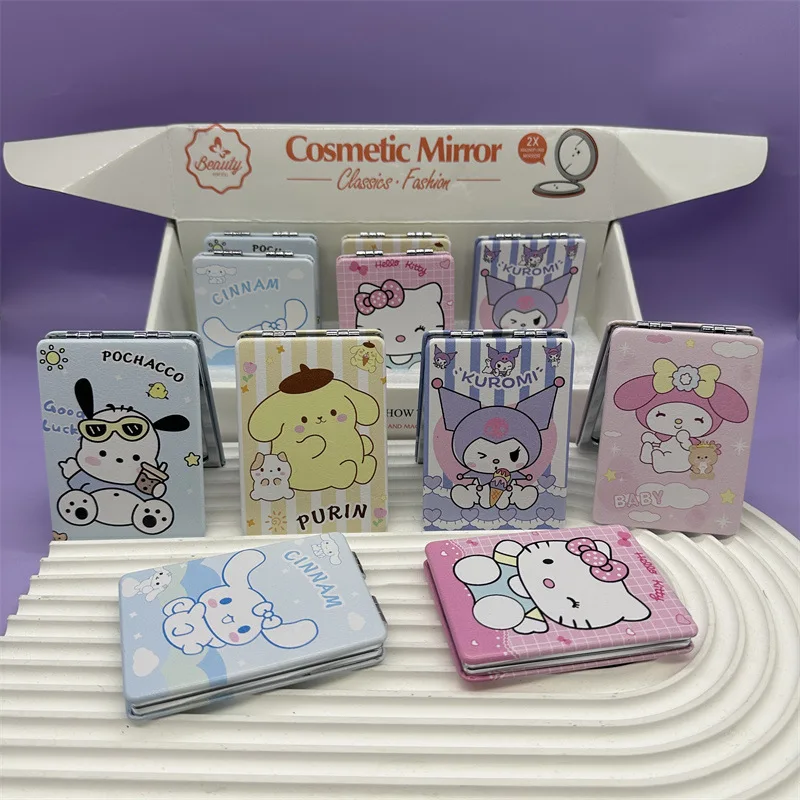 Cartoon mini kuromi mirror, portable round shape mirror, KT mini mirror for promotional gifts