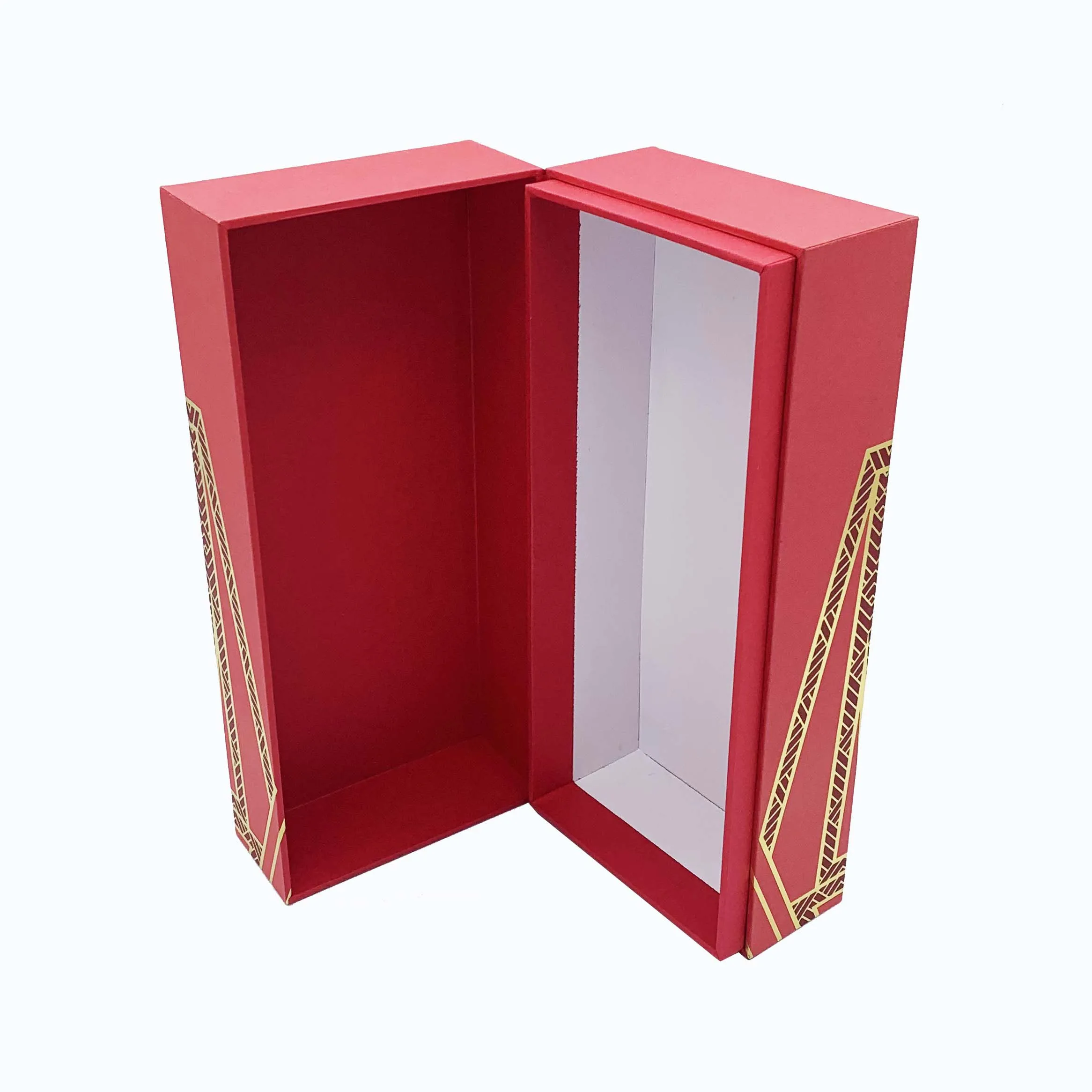 
Custom Printed And Size Manufacture Eco-friendly Fashion Rectangle Flip Top Red Paper Packaging Box 