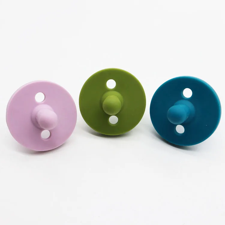 NCYLIFE Silicone Newborn Natural Rubber Two Air Holes Pacifiers with Collapsible Handle