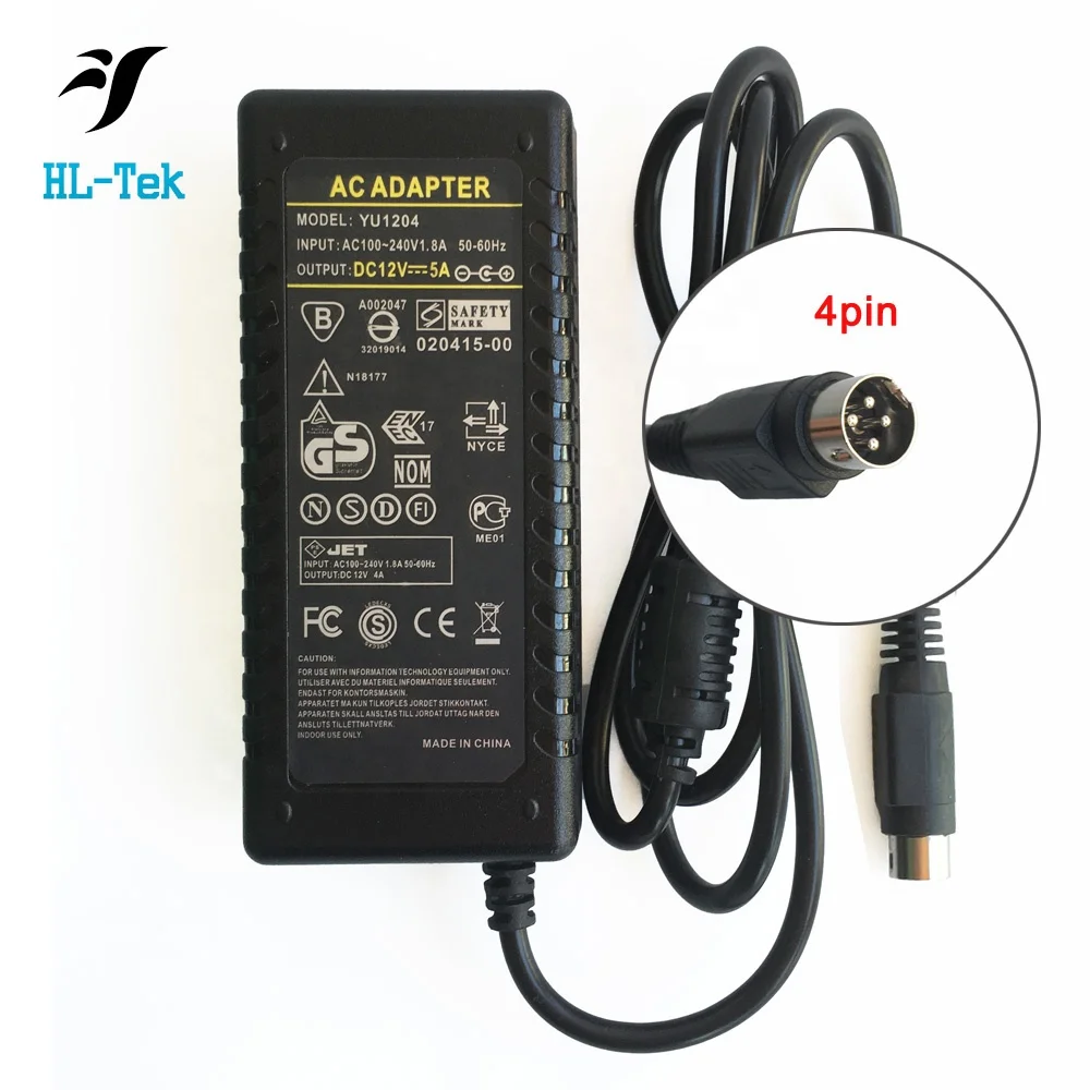 4 PIN 12V 5A адаптер переменного тока зарядное устройство для Sanyo CLT2054 ЖК-ТВ монитор Блок питания