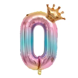 Birthday balloons 1st birthday ballon crown balloon foil number 32inch rose gold foil balon happy birthday decor kids girls