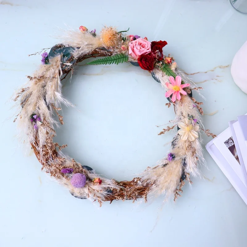 wreath supplies wholesale dried flower wreath flores preservadas natural wedding backdrop