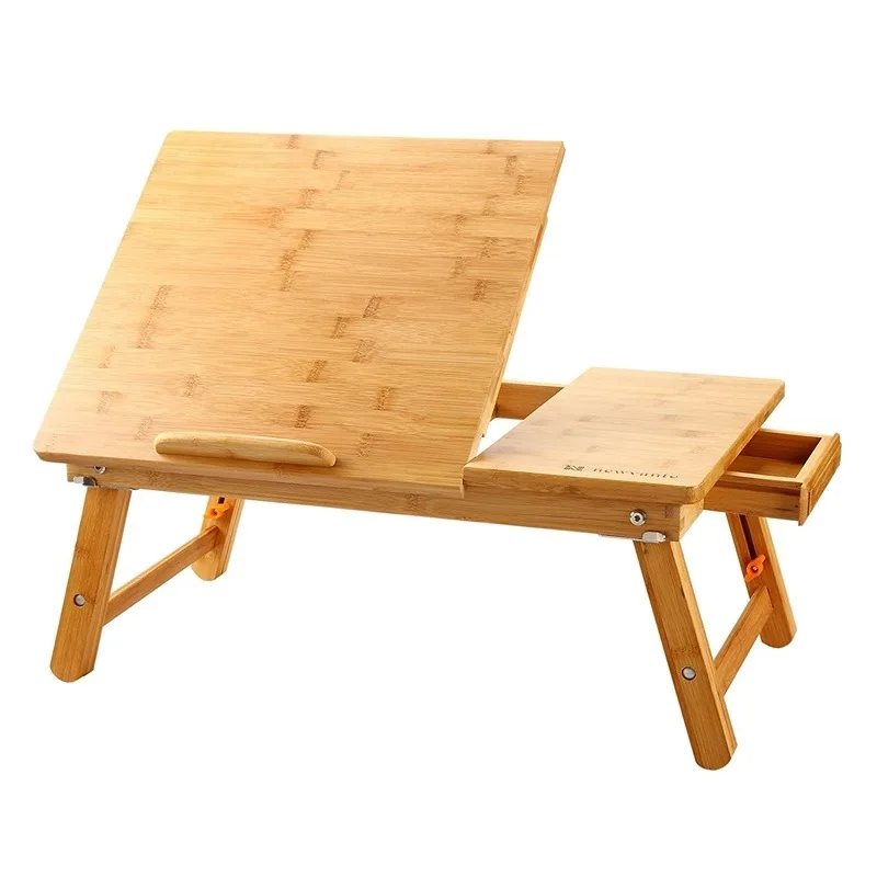 
Breakfast Serving Bed Table Tray Adjustable Laptop Stand Bamboo Monitor Stand With Organizer 