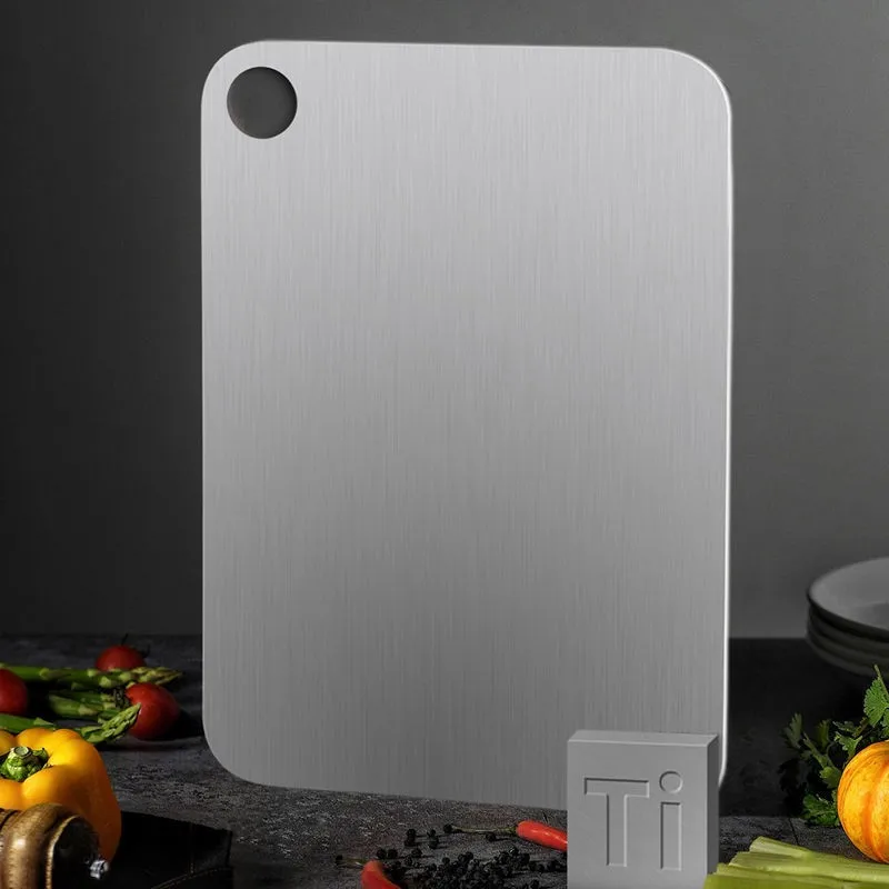 Pure titanium cutting boards for household antibacterial double-sided kitchen cutting boards Outdoor Picnic BBQ Camping Portable