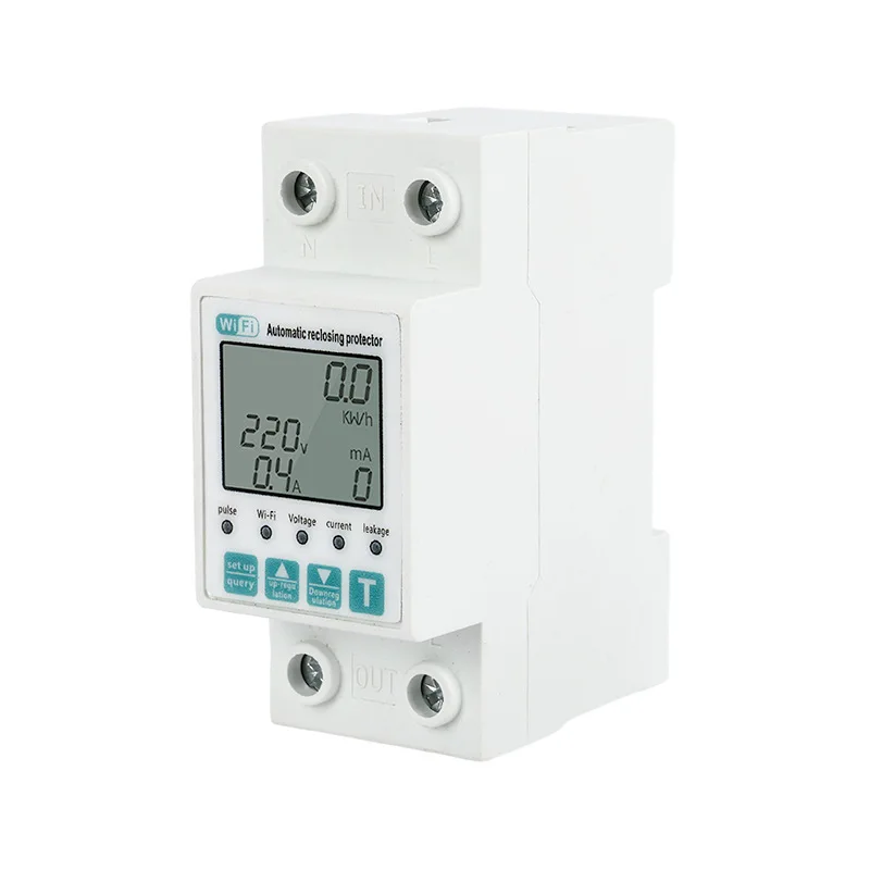WIFI TUYA remote control over and over voltage current limiting leakage protection automatic reclosing protector