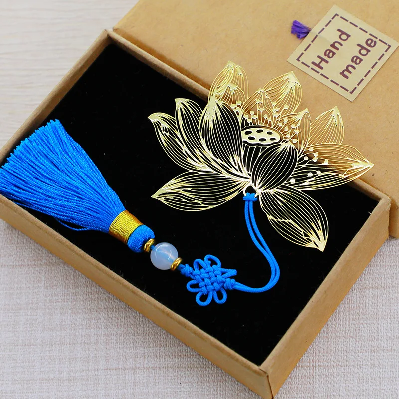 
Lotus Flower Bookmark Lotus Bookmarks Fancy Student Bookmark with Tassel 