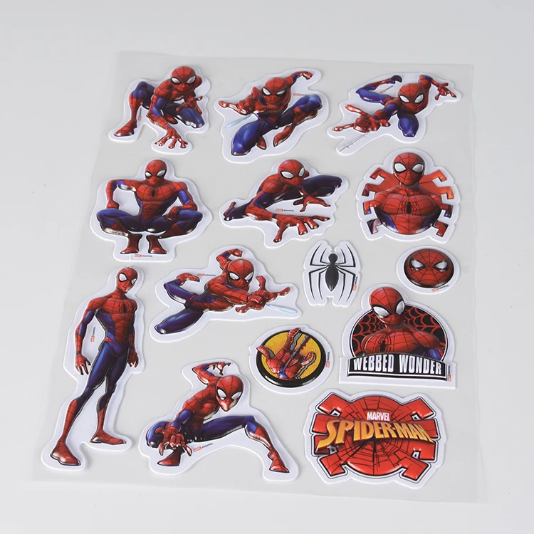 2020 customized new design superhero spiderman blister sticker decal