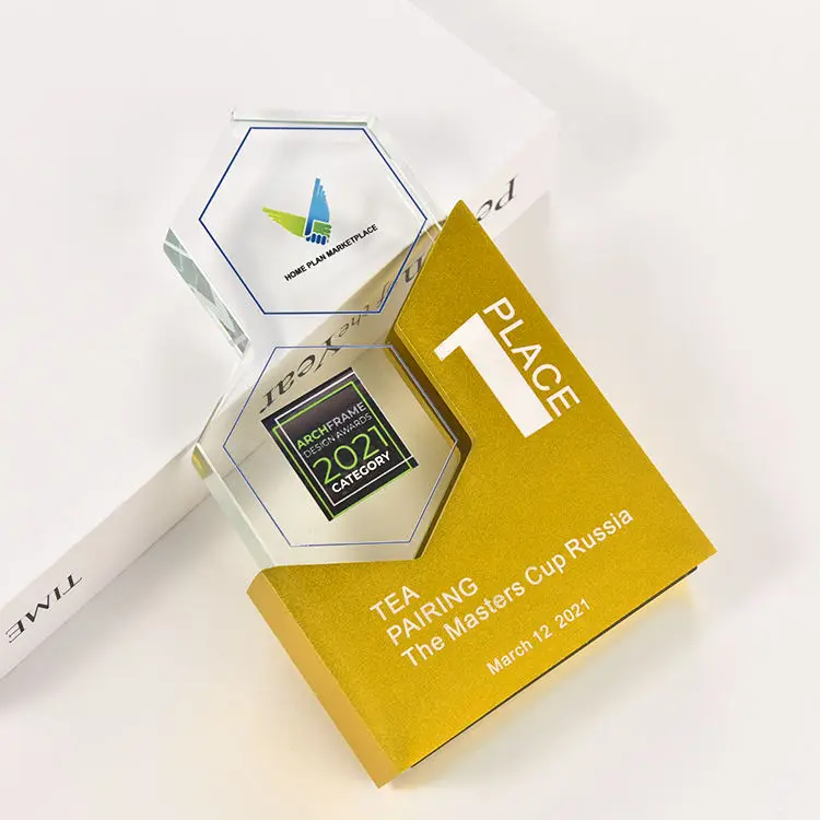 Custom Modern Crystal Base Wholesale Factory Price Crystal Metal Trophy Award