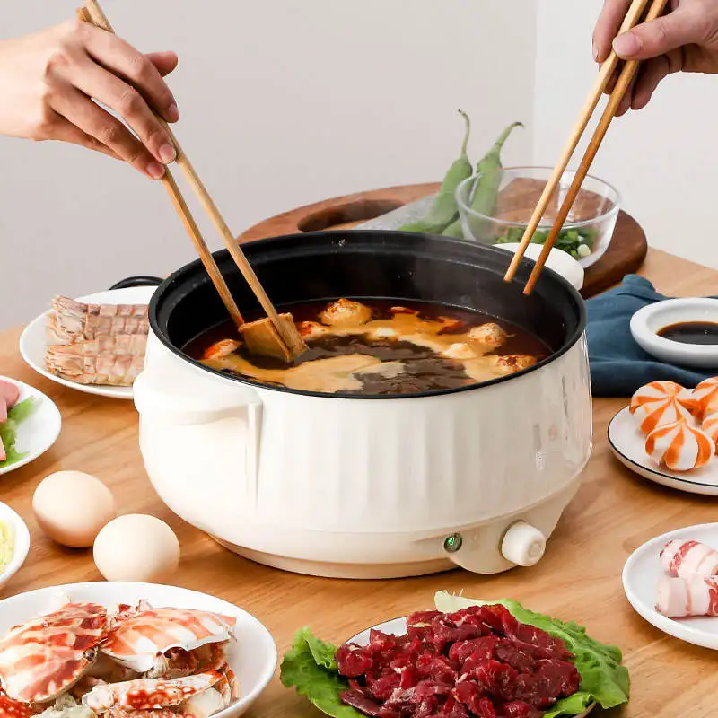 Multifunctional Stainless steel Electric Cooking Hot Pot Skillets Electric Boiling Pot