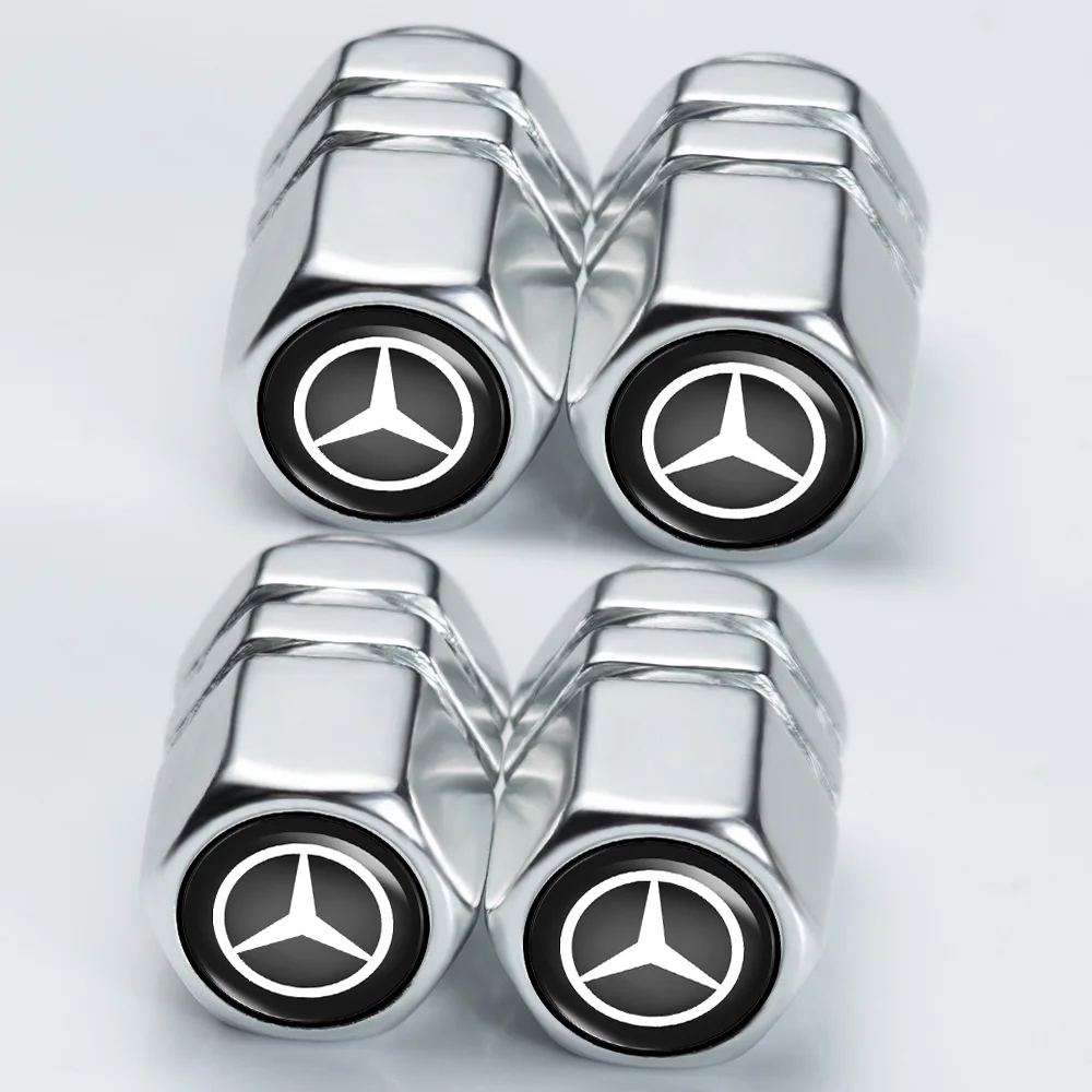 Car Wheel Tire Valve Stem Caps Logo Personality Modification  Accessories Suit for Benz TRD JEEP Keychain Keyring Valve Stem Cap