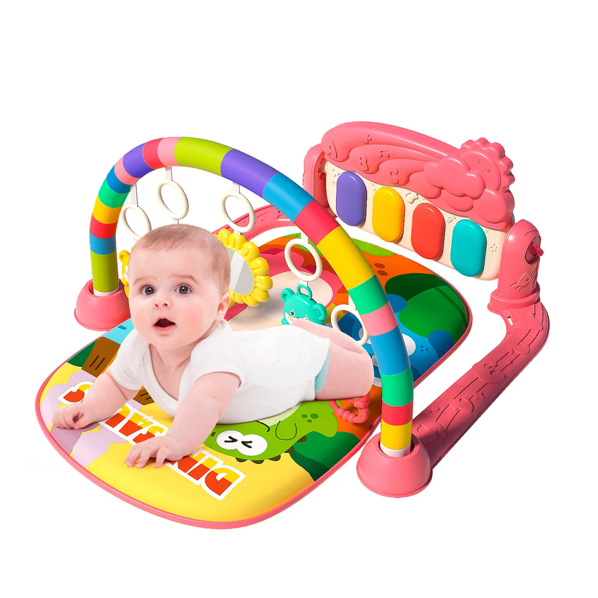 Baby Play Activity Mat Musical Soft Carpet Kick Piano Fitnesss Rack Sensory Learning Play Gym Mat for Baby
