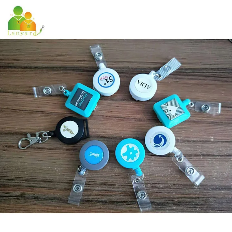 Factory price retractable badge reel, YOYO ID card holder, 32MM diameter ABS badge holder with PVC clip