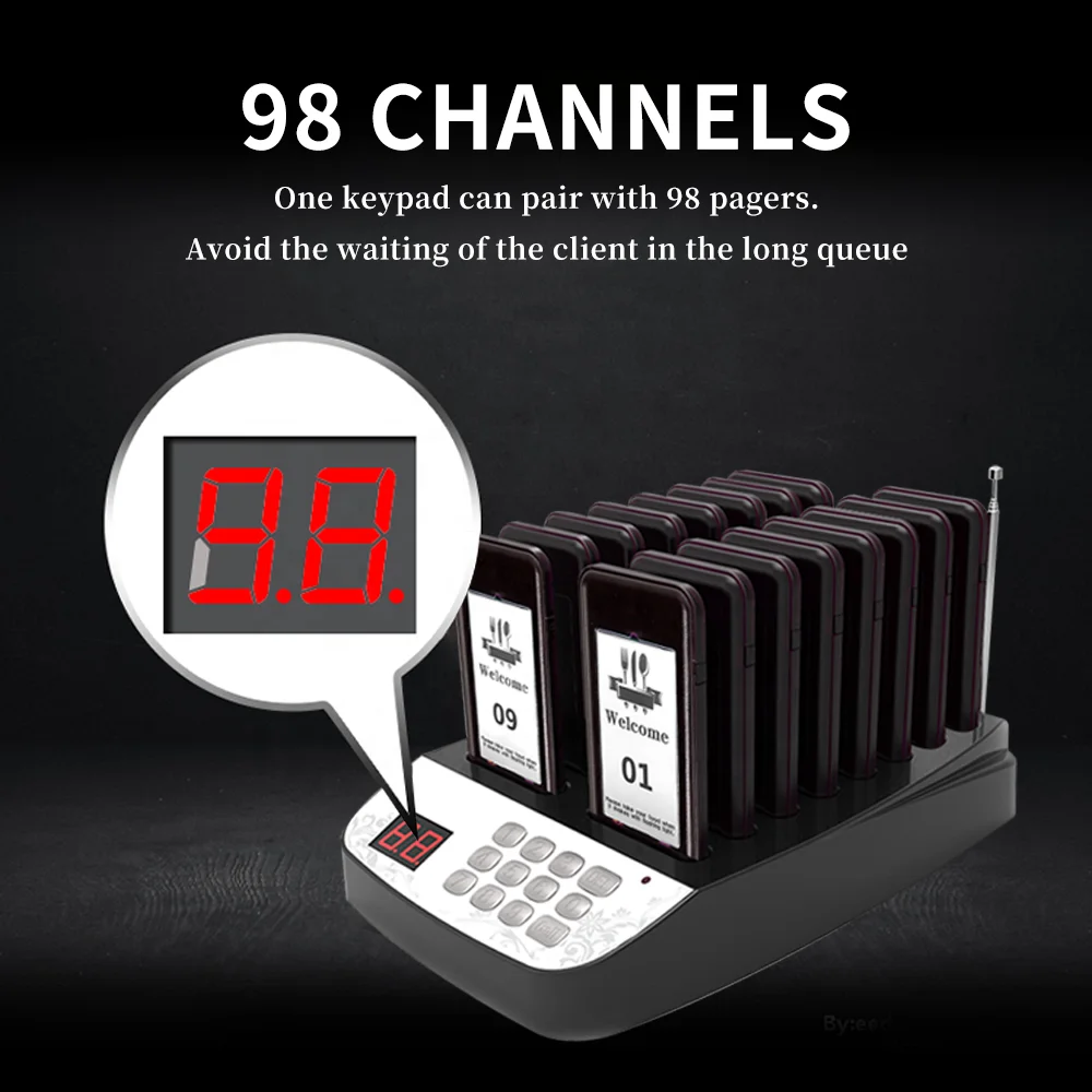 High Quality Guest Pager Buzzer Beeper Waiter Paging System Wireless Restaurant Vibrating Pagers