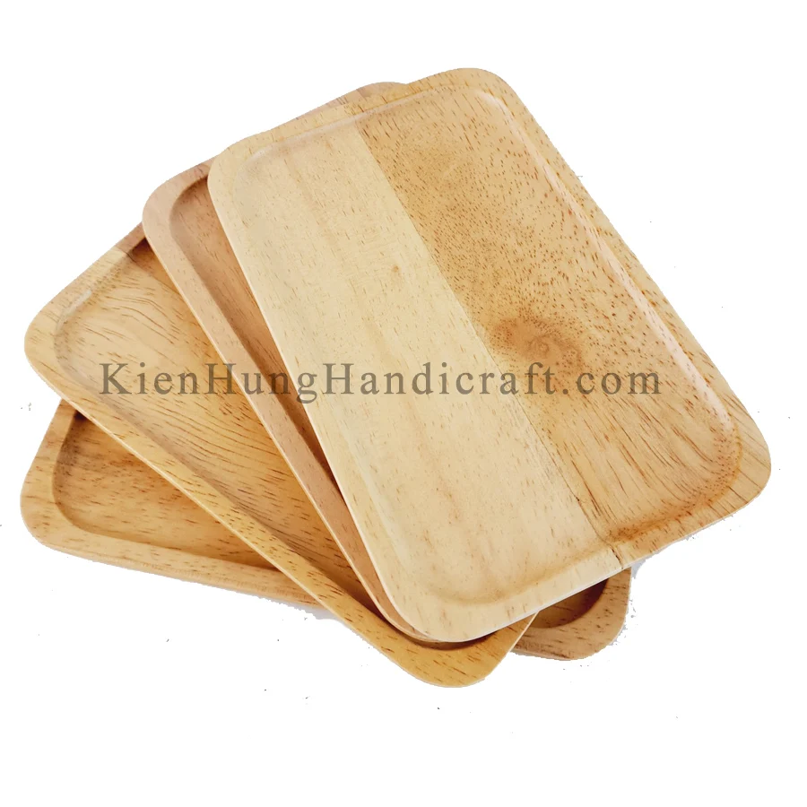 High Quality Rubber Wood Natural Homeware Dinner ware Food Display EOM Laser Logo Wooden Pizza Plate