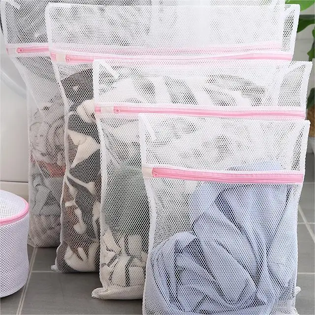 factory directly customized square zipper nylon net mesh laundry bags for online branders