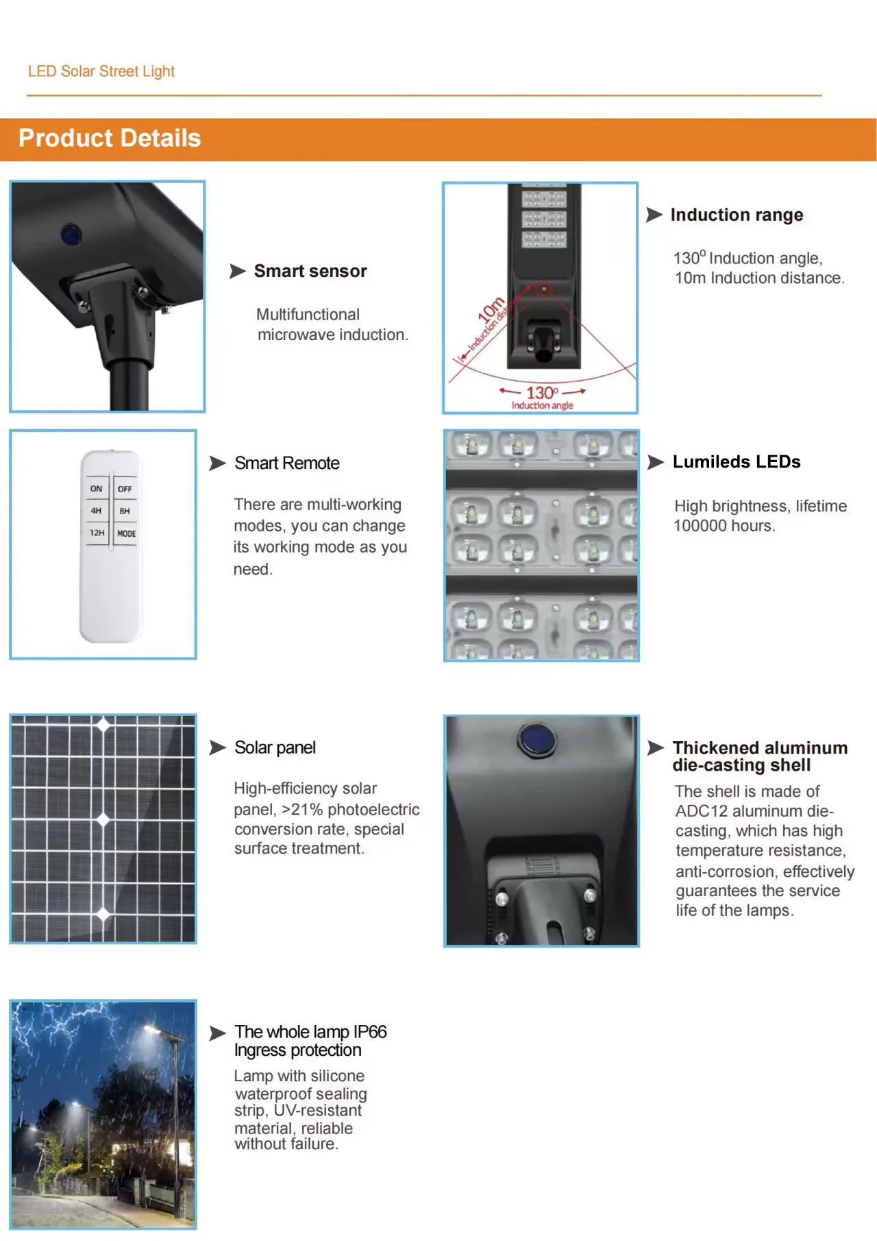 High Lumen LED All-in-One Solar Street Light Original Factory Produced solarlights