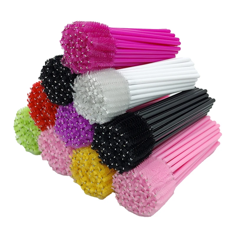OEM ODM Solid Handle Black Cleaning Micro Bendable Wand Lash Applicator Eye Disposable Spoolie Brush Extension Mascara Eyelash