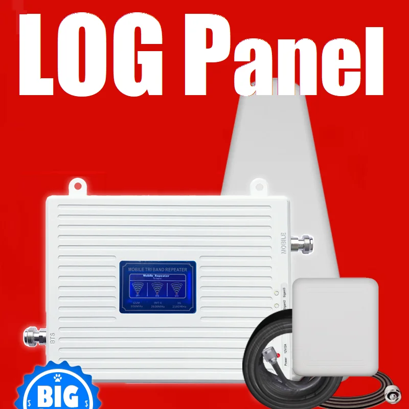 Europe 5 days Delivery HWATEL 4G Signal Booster 3-band 900 1800 2100MHz 4G Amplifier Repeater LOG Panel Antenna Fullkit