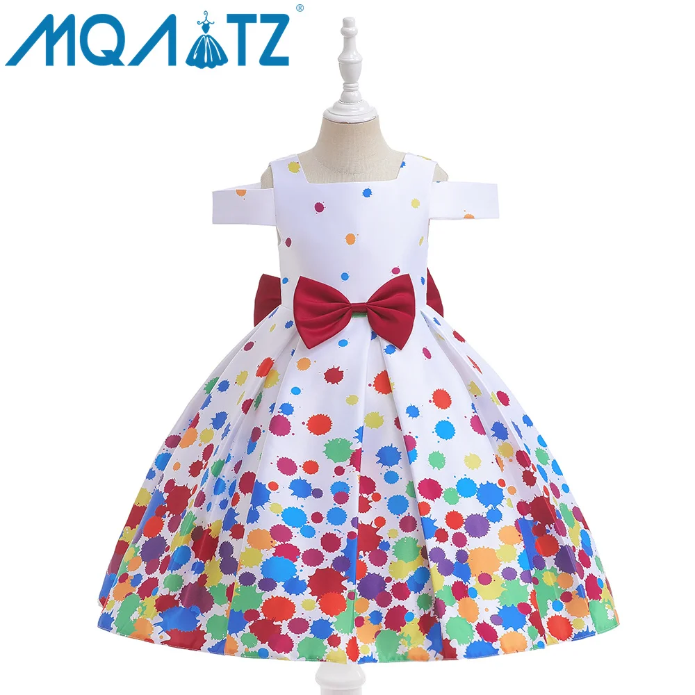 MQATZ New Arrival Kids Birthday Party Floral Dress Long Gown Prom Dresses Wedding Formal ball gown wedding dresses