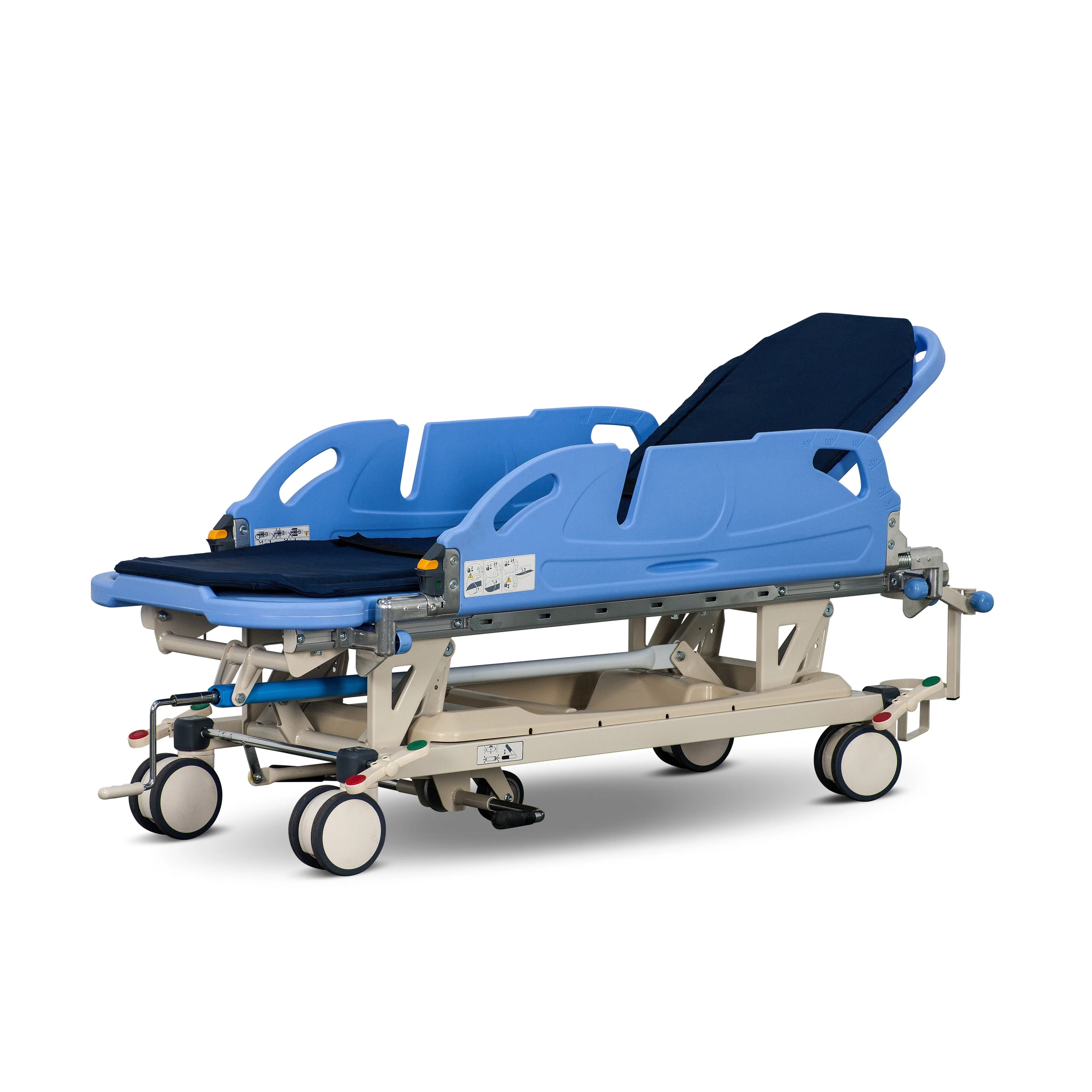 HOCHEY Portable Hospital Emergency Trolley Bed Medical Ambulance Stretcher Folding Stretcher For Rescue Transfer Patient