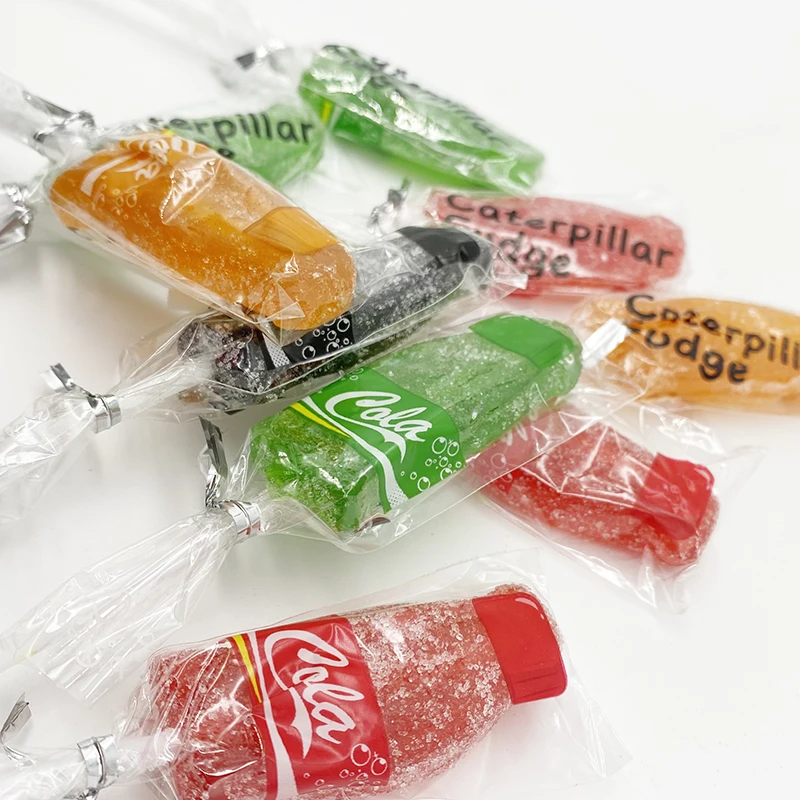 Hot Sale Cola bottle shape gummy lollipop candy Chinese Candy Manufacturers