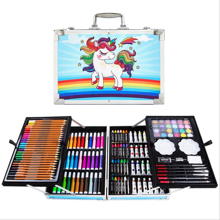 
Best gift Deluxe 145pcs dessin drawing kit set art set with aluminum case 
