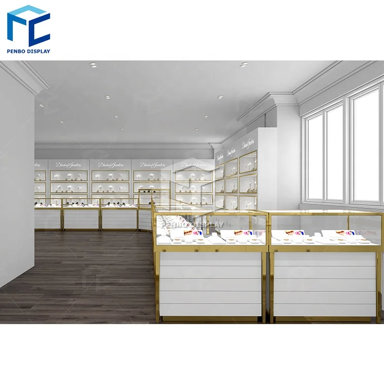 Jewelry Stores showcase luxury jewellery display Jewelry Shooroom Decoration Gold Jewellery Shop Interior Design
