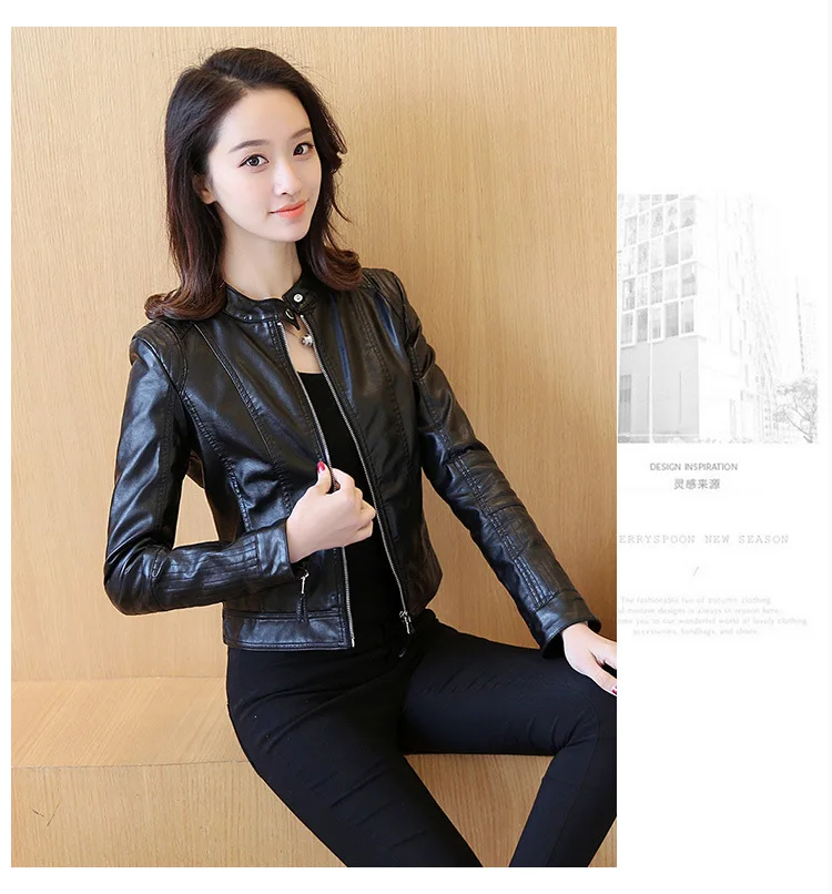 Women Outwear Suede Leather Jacket Coats Flight Biker Motorcycle Coat Ladies Black Street wear Zipper Jacket