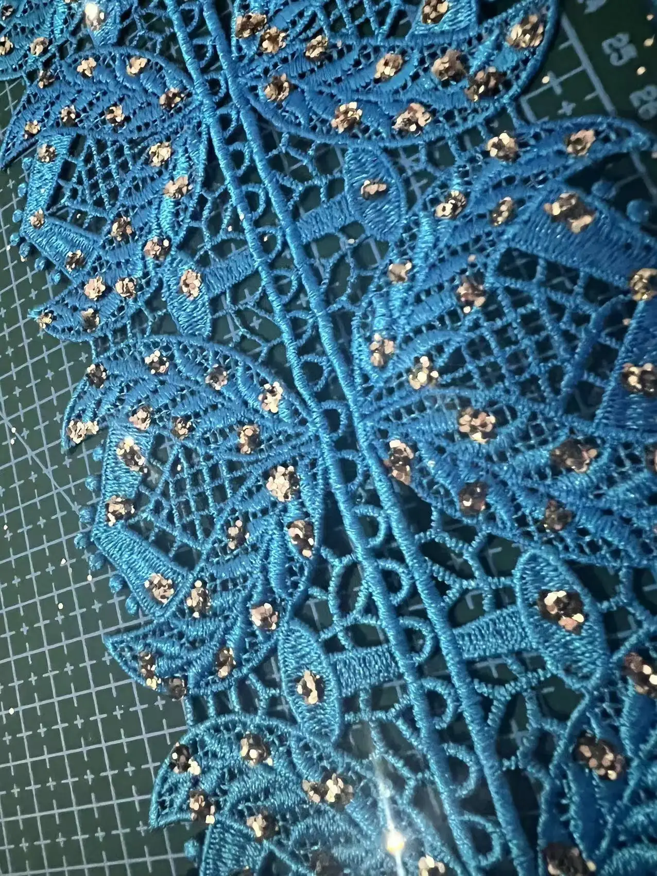 New Wide Embroidered Motif Glitter Power Nigeria Follower Venice Lace Trim Crochet Cord