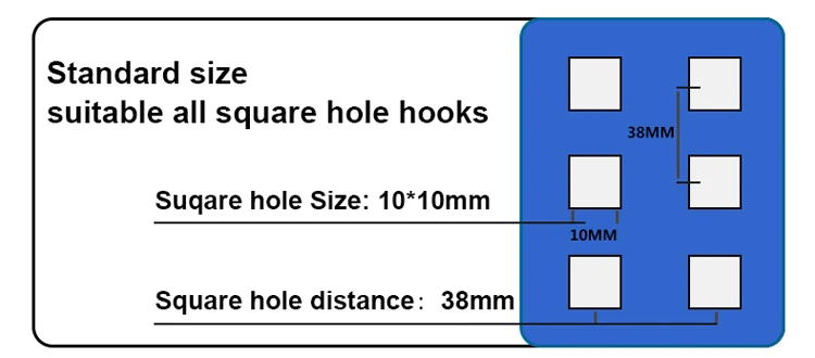 Retail store square hole peg board tool hooks display metal tool hook