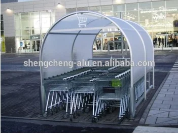 Outdoor Curved Round Metal Shopping Trolley Shelters and Garage