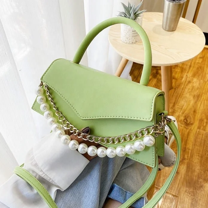 
Summer Beach Ladies Fashion Patry Pearl Chains Tote Single Side Shoulder Crossbody Handbag Women Hand Bags 