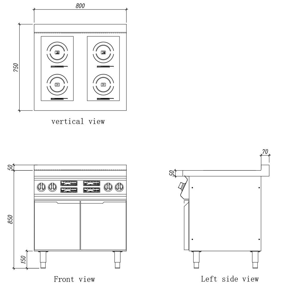 Commercial Induction Cooker  Freestanding Kitchen Stove Cooking Electric Stove Four-burner Electric Stove with Cabinet